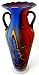Russian Hand Blown Art Glass Extra Large Decorative Urn Style Vase - Multicolor