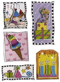 Darice Finishing Accents 3-D Embellisments - Party - Six Packages