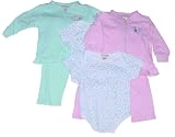 Infant Girls' Cotton Outfit with Floral Print Bodysuit