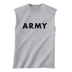 ARMY Sleeveless T-Shirt - Military Style Physical Training T-Shirt in gray