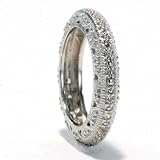 White Gold EP Cubic Zirconia Vintage Style Eternity Engagement Wedding Ring