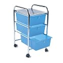 Advantus Corporation Cropper Hopper Home Center Rolling Cart, 3 Drawer Blue