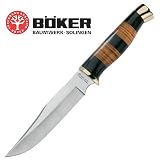 Boker 02GL684 Bowie, Leather/Ebony Wood Handle, Plain, Leather Sheath