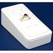 White Leather 3 Slot Ring Display Stand Jewelry 2 1/8"