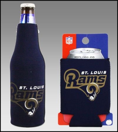SET OF 2 ST LOUIS RAMS CAN & BOTTLE KOOZIE COOLER