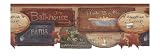 York Wallcoverings Best Of Country JN1848B Bath Signs Border, Khaki/Burgundy