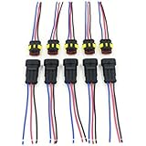 CrazyEve 5 Sets 3 Pin Good Quality Car Waterproof Electrical Connector Plug with Wire Electrical Cable Connector Plug