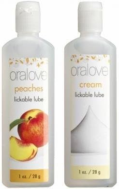ORALOVE 2 PACK LUBE PEACHES &amp; CREAM ( 5 Pack )