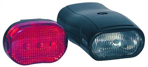 MC FUN 251-000 Fahrrad Leuchtenset XC-603 Kryptonfrontstrahler und LED-Rueckleuchte