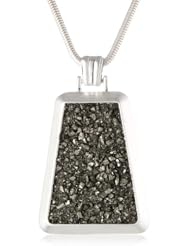 Kenneth Cole New York "Urban Marcasite" Semi Precious Geometric Long Pendant Necklace, 35"
