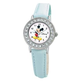 Disney Kids D225S409 Mickey Mouse Blue Leather Strap Watch