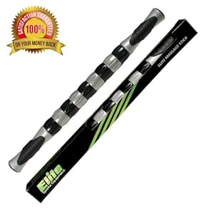 Muscle Roller Stick for Athletes - Instant Relief from Leg Cramps, Nervous Leg Syndrome; Runners, Hikers, Bikers; The Elite Massage Stick is a STIFF High Quality Muscle Roller that Eliminates Muscle Soreness and Relieves Pain Quickly. Powerful Myofascial Trigger Point Release, Instantly Targets Muscle Knots, Ideal for Tight Legs, Calves, and Back Pain. This Versatile Muscle Stick Is Portable, Convenient, and Lightweight, Great For Travel ★★ We Offer a No-Risk Lifetime Money Back Guarantee★★Recommended By Personal Trainers