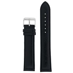 Extra Long Watch Band Leather Black Padded 22 millimeters Tech Swiss