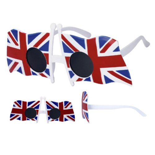 British Union flag Sunglasses with its three overlaid red and white crosses on a blue background