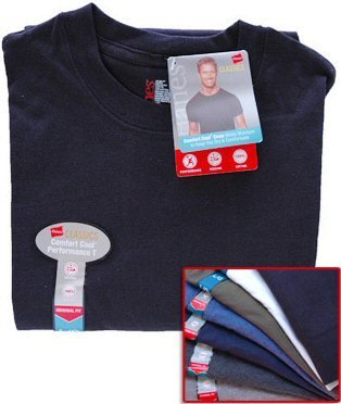 Hanes Classics Mens Comfort Cool Crew Neck T-Shirt,Blue Stone,X-Large