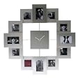 Present Time Family Time Photoframe Clock, Silver