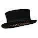 Men's Top Hat Wool Felt Hat - Black