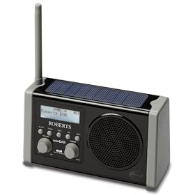 Roberts SOLARDAB-BK Solar Powered DAB Radio with Rechargeable Battery Pack - Black