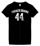 Women's President Barack Obama T-Shirt (Barack Obama 44) Womens Fashion Cut Black Shirt; Great Gift Ideas for Women, Ladies, Misses, Juniors, & Teens (Collectible Novelty Items)
