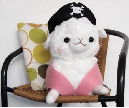 Kids Baby White Pirate Hat Arpakasso Alpacasso Amuse Alpaca Plush Soft Toy Dolls Cute Lovely Gift by HOOH Toys