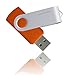 MOSDART 16GB 10 Pack Bulk USB 2.0 Flash Drives Swive Design Thumb Drives with Led Indicator,Orange 10pcs