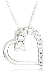 14k Choice of White or Yellow Gold Diamond Journey Half-Heart Pendant (1/2 cttw, H-I Color, I1-I2 Clarity)