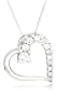 14k White or Yellow Gold Diamond Journey Half-Heart Pendant (1/2 cttw, H-I Color, I1-I2 Clarity)