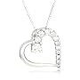 14k Choice of White or Yellow Gold Diamond Journey Half-Heart Pendant (1/2 cttw, H-I Color, I1-I2 Clarity)
