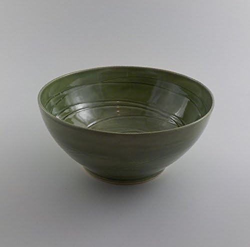 Ceramic Serving Bowl, Handmade Stoneware Salad Server, Celadon Green