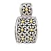 925 Silver Rectangular Flower Pendant with 18k Gold Accents