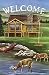 Deer & Cabin Welcome Garden Flag High Quaility