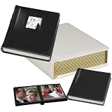 Flora Bella Series, Professional Library Bound Album, Pearl Window Cover with Gold Trimmed Ivory Pages, 18 Page Capacity Holds 36 8 x 10 Photos.