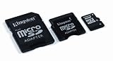 Kingston 16 GB Class 2 microSDHC Flash Memory Card with SD & mini SD Adapte ....