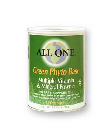 All One Powder Multiple Vitamins & Minerals, Green Phyto Base, 2.2-Pound Can by Organic Bases