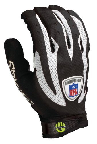 Reebok NFL Velocity Grip Football Gloves (Black/White, Large)