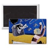 A New Beginning, 1989 (oil on board) by.. - 3x2 inch Fridge Magnet - large magnetic button - Magnet