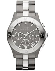 Marc Jacobs Blade Chronograph Gunmetal and Silver-Tone Ladies Watch MBM3179