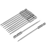 uxcell　トルクス安全ドライバービット　100mm　10本入り　T7　磁気　修理用工具　金属