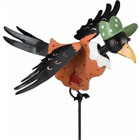 Garden Stake 3D Metal Outdoor Decor Jiggle Wings Crow Lady (31H) by Regal Art #F363 by 