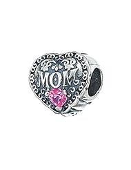 Zable (tm) Sterling Silver Mom With Crystals Pandora Compatible Bead / Charm