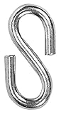Campbell B5954024 Low Carbon Steel S Hook, Zinc Plated, 1" Inside Length, 42 lbs Working Load 
