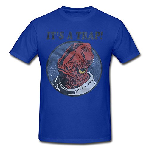 Souc Star Wars It's A Trap Admiral Ackbar Tee Shirts For Man RoyalBlue S
