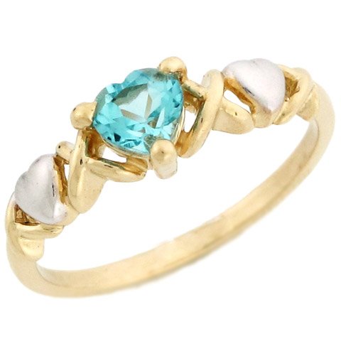 10k Gold Heart Shaped Birthstone Ring
