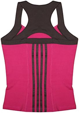 Grip® Women's Performance Athletic Racer Back Tank Top & Yoga Capri Legging Set, Black & Hot Pink, Medium