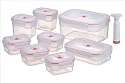 Zevro VS2-S-1703 Vac 'n Save Ruby Rectangular-Shaped Vacuum-Sealing Food-Storage Containers, Set of 8
