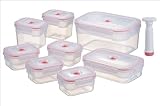 41jS51KD86L. SL160  Zevro VS2 S 1703 Vac n Save Ruby Rectangular Shaped Vacuum Sealing Food Storage Containers, Set of 8