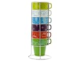from Present Time UK PT Cappuccino Set Flower Patchwork Tower Ceramic (Model HM0211)
