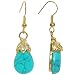 Baroque Turquoise Drop Diamante Gold-Tone Earrings
