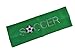 Funny Girl Designs SOCCER BALL Rhinestone Cotton Stretch Headband (Kelly Green)