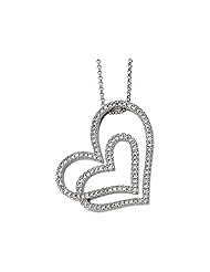 14K White Gold Diamond Heart Pendant with Chain - 0.50 Ct. -- LIFETIME WARRANTY